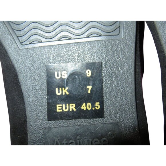 Ataiwee Classic Black Wide Width Pointed Toe Vegan Leather Ballet flats - Picture 6 of 6